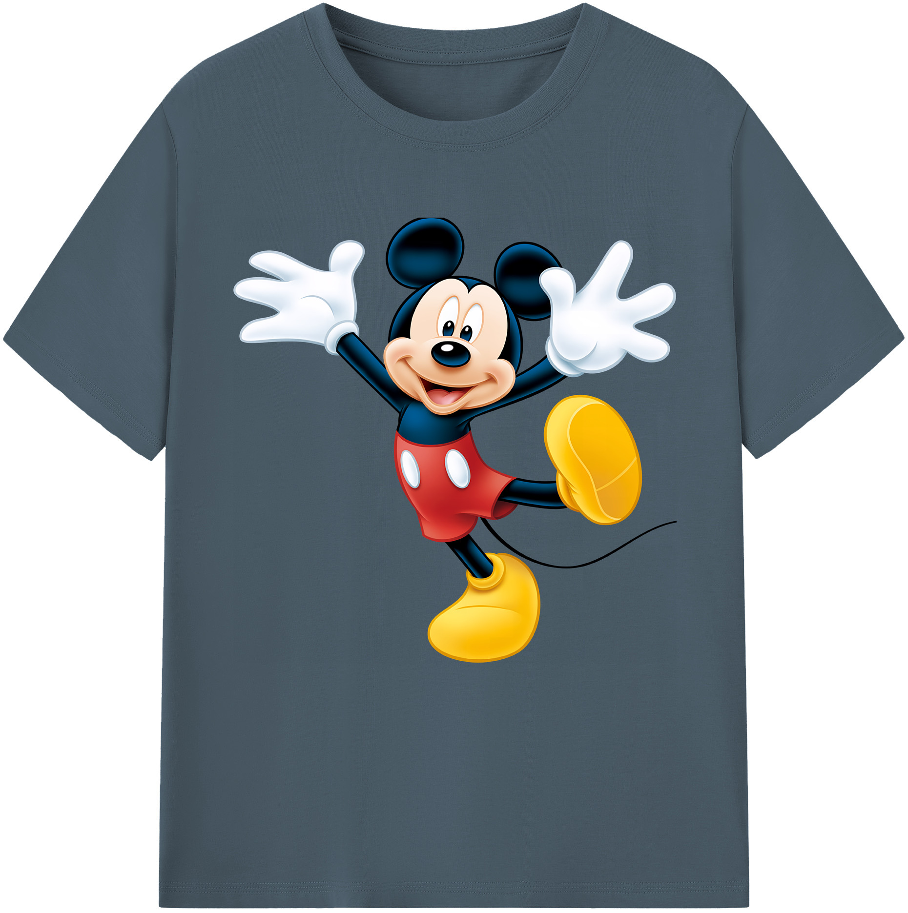 （画像用） ミッキーマウス Mickey Mouse 綿100％半袖Tシャツ（フロントプリント）